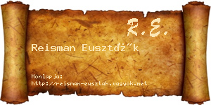 Reisman Euszták névjegykártya
